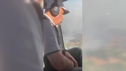 Son dakika! Bakan Kirişci, Datça'daki yangın bölgesinde havadan incelemelerde bulundu