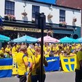 Sweden fans singing Abba in Sheffield for Euro 2022