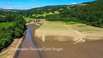 Lindley Wood Reservoir Otley - low water levels 13 July 2022