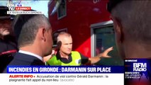 Incendies en Gironde: le ministre de l'Intérieur Gérald Darmanin est sur place