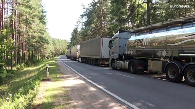 Vuelven la colas en la frontera de Lituania con Rusia y Bielorrusia por el control de mercancías
