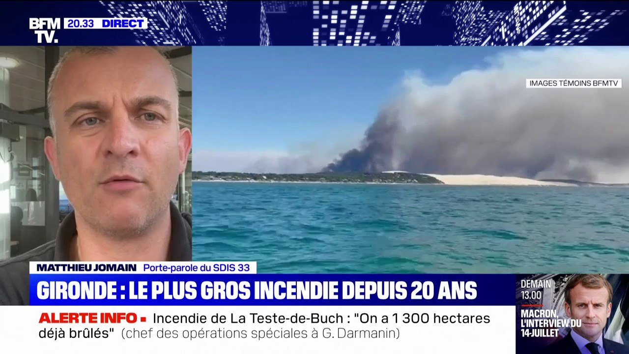 Incendies en Gironde: "Les pompiers ont été très éprouvés ces dernières heures", alerte le commandant Matthieu Jomain
