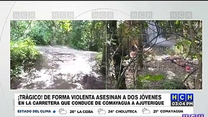 Скачать видео: ¡Brutal! Ejecutados hallan a dos jóvenes en carretera hacia Ajuterique