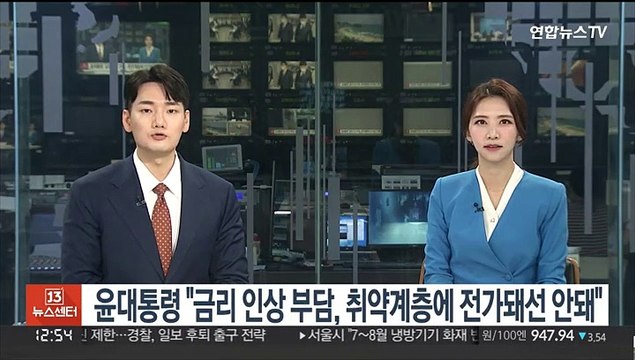 윤대통령 금리 인상 부담, 취약계층에 전가돼선 안돼