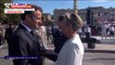14-Juillet: Emmanuel Macron arrive place de la Concorde et est accueilli par la première Ministre