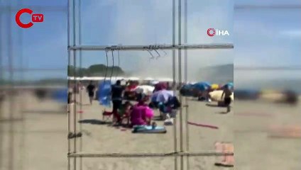 Balıkesir'de plajda hortum oluştu