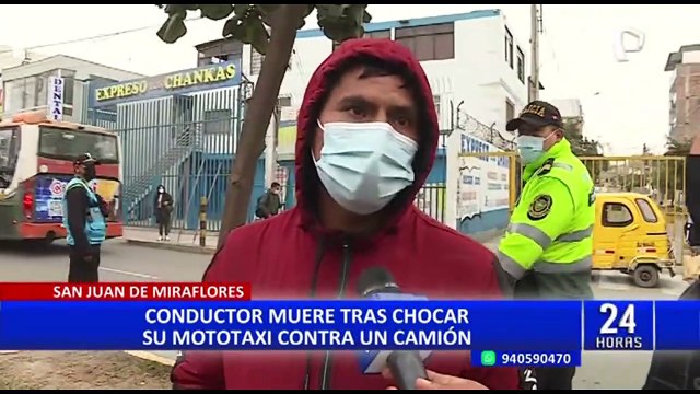 Mototaxista muere tras chocar contra camión en SJM: víctima conducía en dirección contraria