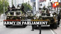 Unrest In Sri Lanka – Army Tank Deployed At Parliament To Prevent Protestors