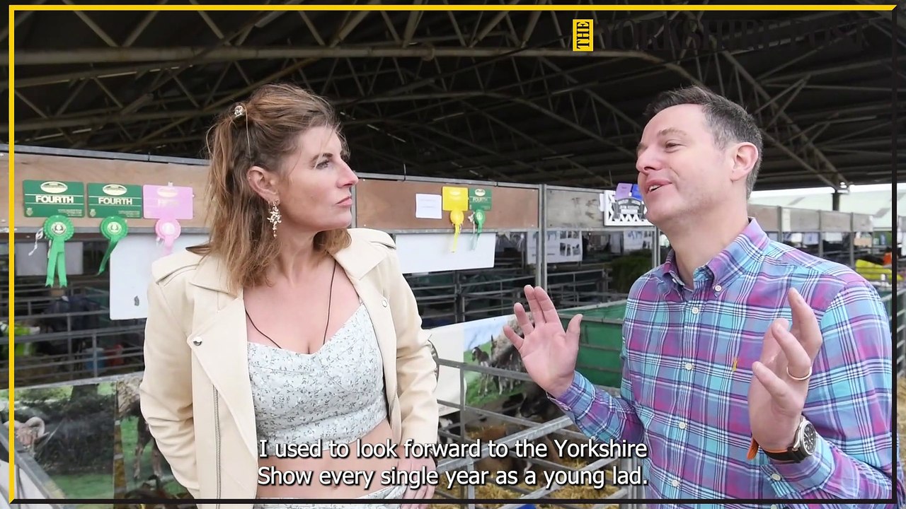 The Yorkshire Shepherdess Amanda Owen and BBC's Matt Baker at The Great Yorkshire Show 2022