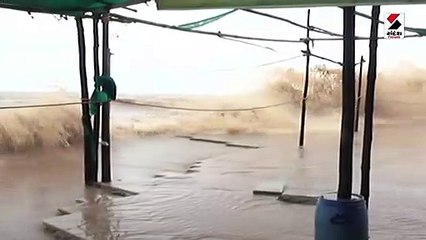 તિથલનો દરિયો તોફાને ચડ્યો, બીચ પર પોલીસ બંદોબસ્ત ગોઠવાયો