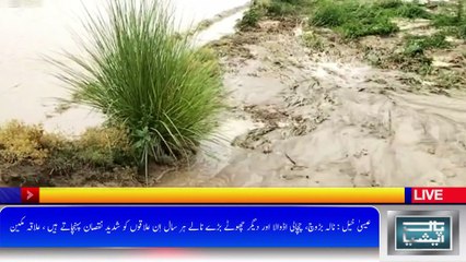 مون سون کی موسلا دھار بارشوں کی وجہ سے سیلابی پانی نے متعدد دیہاتوں میں تباہی مچا دی