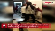 Komşuların kavgası 'pes' dedirtti! Eşi eve gelince tekme-tokat birbirlerine girdiler