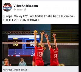 Volley U21: l’Italia batte l’Ucraina Link video su https://www.videoandria.com/