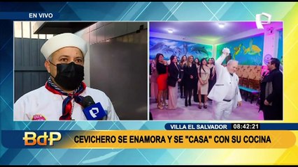 ¡Insólito! Chef peruano se casa con su cocina y así fue su boda
