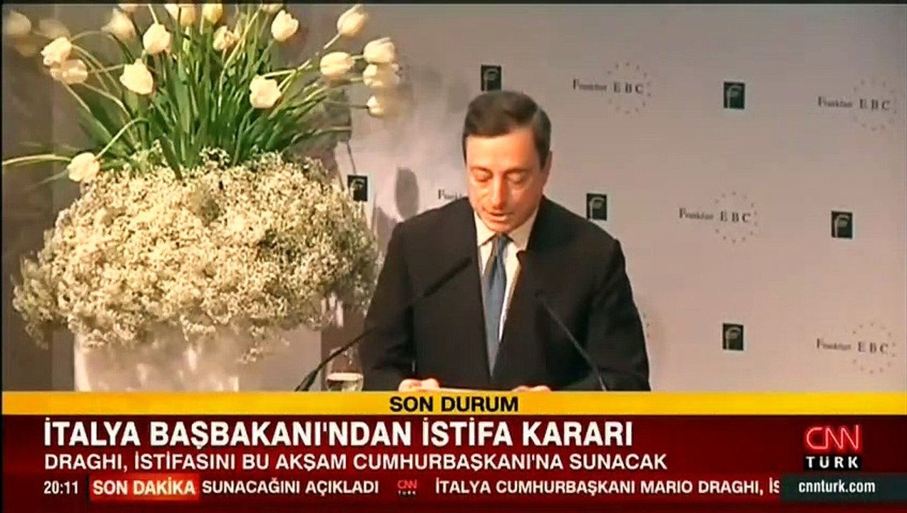 İtalya Başbakanı Draghi istifa edeceğini açıkladı