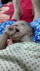 The Little Baby Is Eating Hand