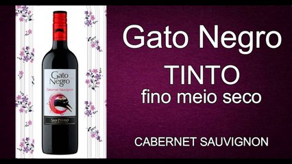 Vinho Gato Negro Tinto Fino Meio Seco Cabernet Sauvignon