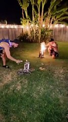 Firework Mishap Empties Pool