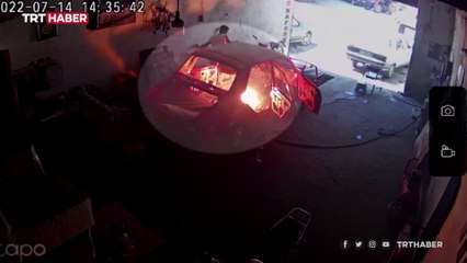 Sanayide oksijen tüpü patladı