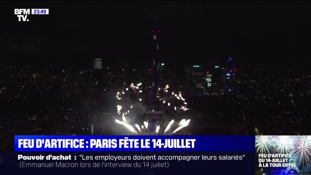 Paris célèbre le 14-Juillet avec son feu d'artifice tiré depuis la tour Eiffel
