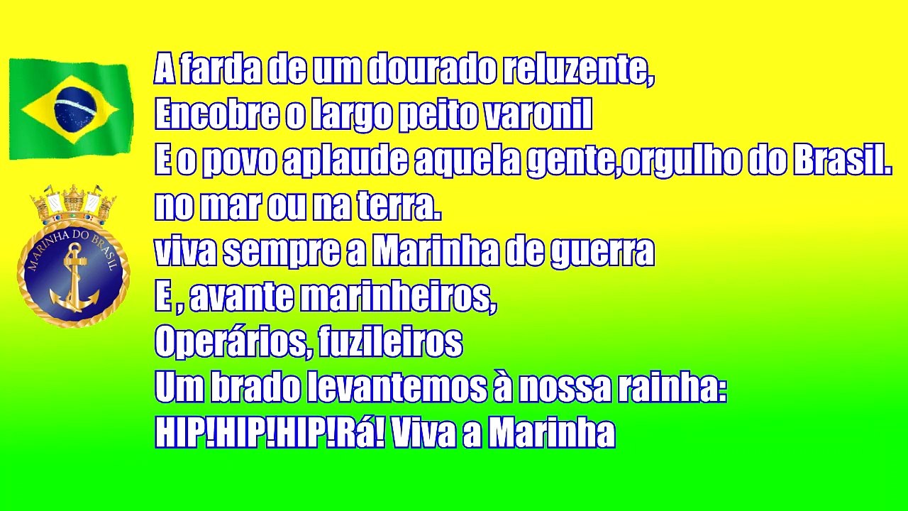 HINO DA MARINHA DO BRASIL - CANÇÃO CISNE BRANCO ( LETRA E MÚSICA)