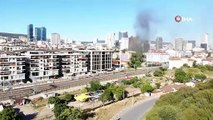 Maltepe'de 15 katlı inşaat halindeki binada yangın
