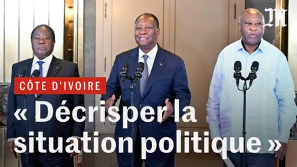 Скачать видео: Côte d'Ivoire : les retrouvailles de Gbagbo, Ouattara et Konan Bédié