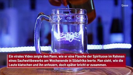 Mann stirbt, nachdem er eine Flasche Jägermeister in zwei Minuten ausgetrunken hat