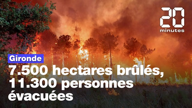 Gironde: 7.500 hectares brûlés, 11.300 personnes évacuées
