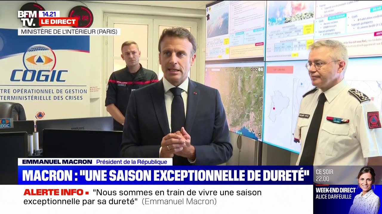 Incendies: Emmanuel Macron en réunion de crise