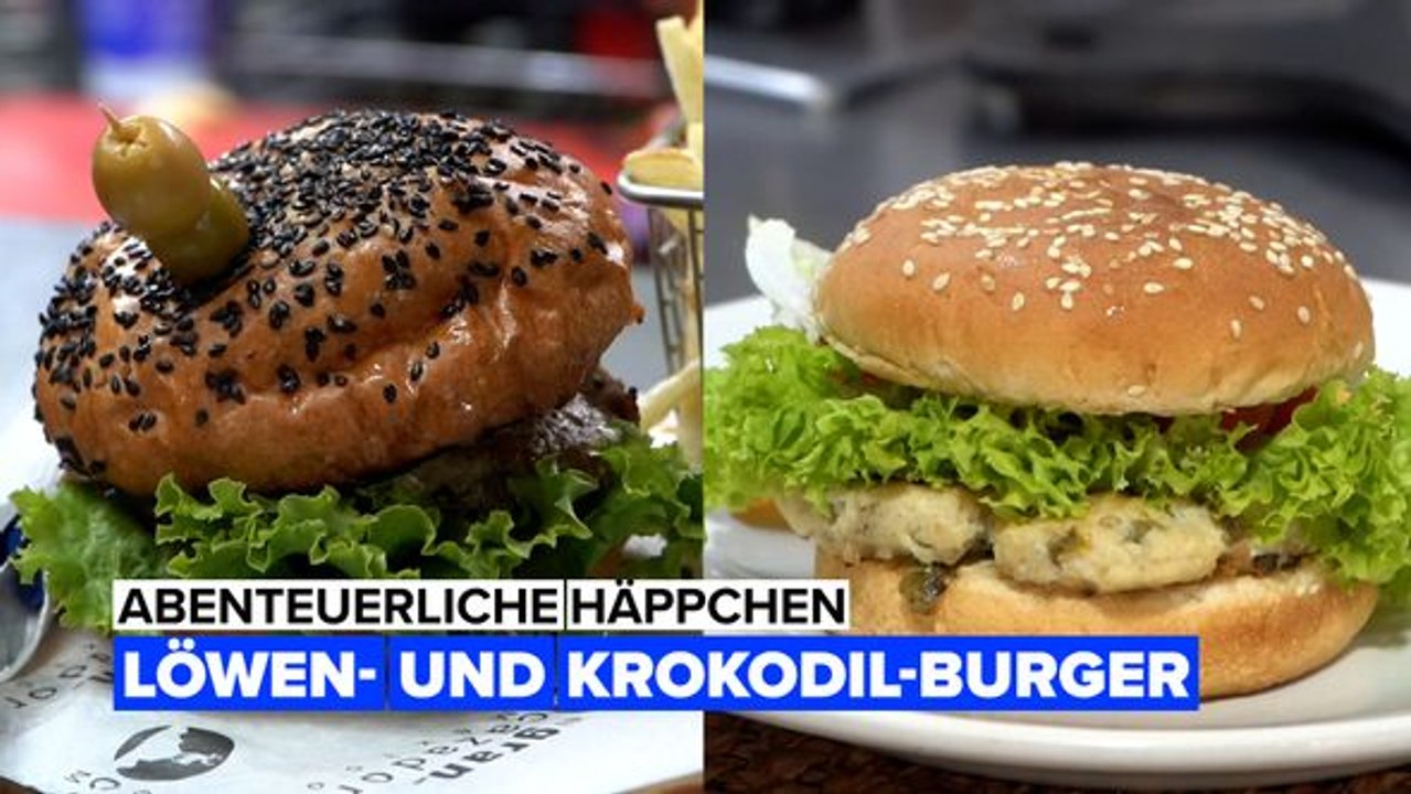 Abenteuerliche häppchen:  löwen- und krokodil-burger