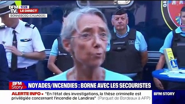 Élisabeth Borne: 80% des départs de feu sont d'origine humaine, ça veut dire que c'est d'abord notre responsabilité d'être vigilants