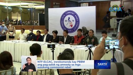NTF-ELCAC, irerekomenda kay PBBM ang pag-aalok ng amnesty sa mga susukong communist rebel | Saksi