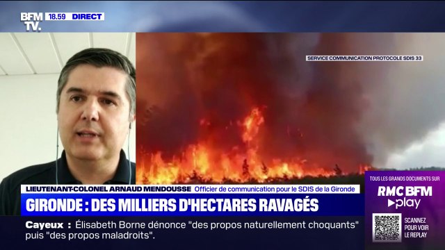 Incendies: Les conditions météorologiques ne nous aident pas déplore le lieutenant-colonel Arnaud Mendousse, SDIS de la Gironde