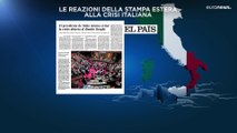 Le notizie sulla crisi di governo italiana rimbalzano sulle prime pagine di tutto il mondo