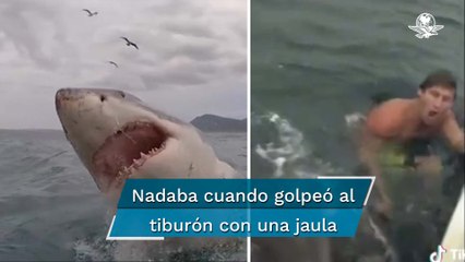 Hombre se salva de ser atacado por un tiburón