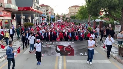 Bartın'da 15 Temmuz yürüyüşü renkli görüntülere sahne oldu