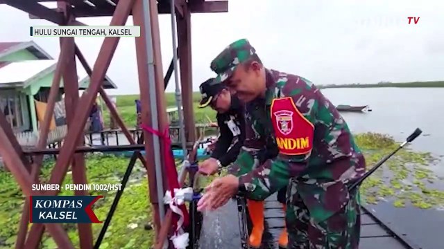 Kodim 1002/HST Bantu Fasilitas Air Bersih Warga Dusun Awang Landas, Dulunya Kerap Gunakan Air Rawa