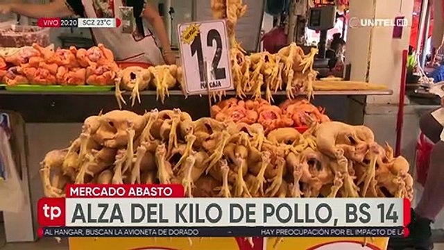 Santa Cruz: Precio del kilo de pollo registra leve alza de Bs 13 a Bs 14