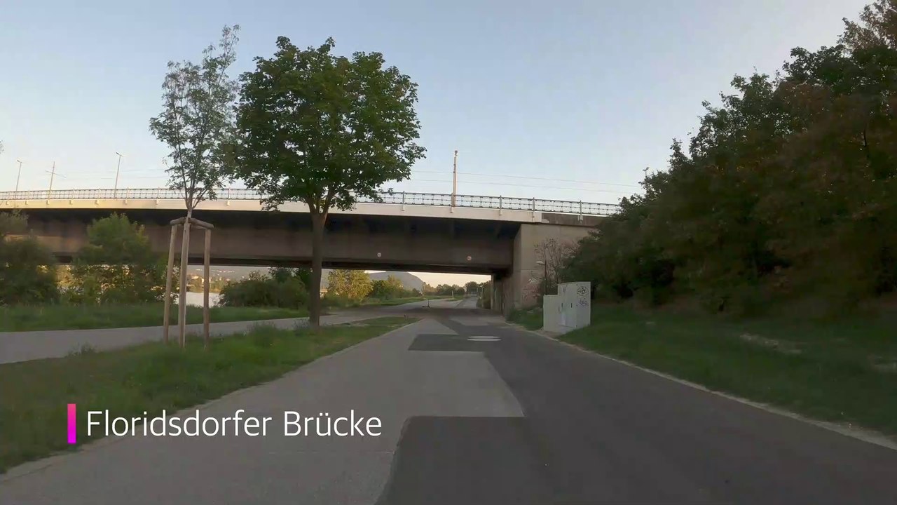 Wien am Rad: Donauinsel (Floridsdorfer Brücke bis Nordbrücke) frühmorgens
