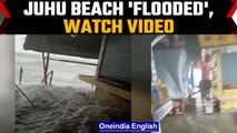 Mumbai: Nearly 5 metres high tide 'floods' shops at Juhu beach | Oneindia news *News