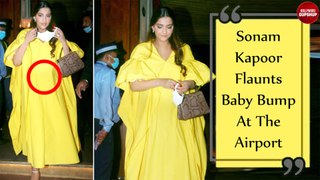 Sonam Kapoor Flaunts Baby Bump At The Airport | Sonam Kapoor Baby | Bollywood Gupshup