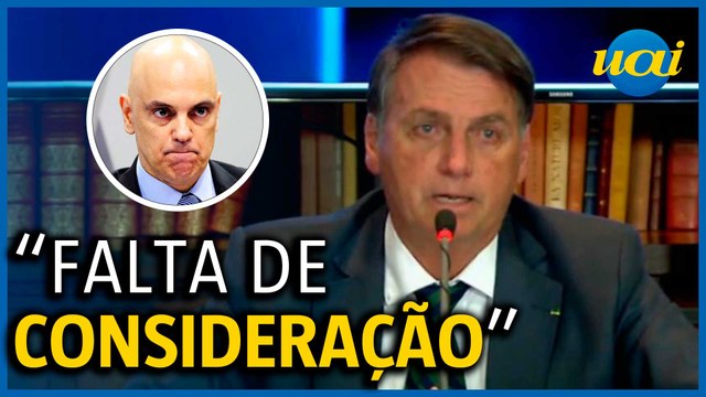 Bolsonaro ataca Moraes por 'discurso de ódio'
