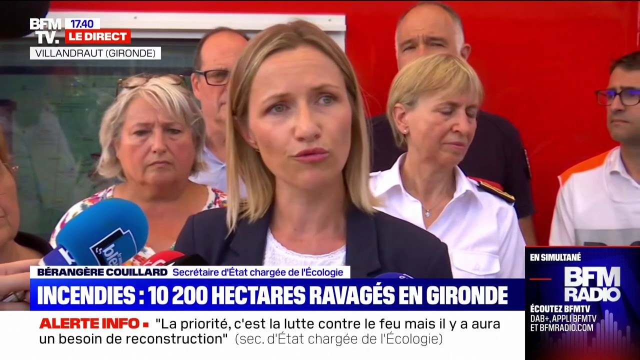 Bérangère Couillard, secrétaire d'Etat chargée de l'Ecologie: " On a un écosystème forestier qui a été dévasté" à cause des incendies en Gironde