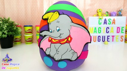 Huevo Sorpresa Gigante de Dumbo de Plastilina Play-Doh en Español Dumbo el Elefante que Vuela