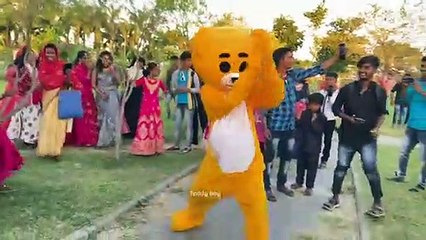 Teddy bear prank on park full funny dance video