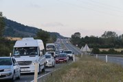 Gerede-Karadeniz bağlantı yolunda tatil dönüşü yoğunluk yaşanıyor