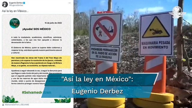 Así reaccionó Eugenio Derbez a la reactivación de obras del Tramo 5 del Tren Maya