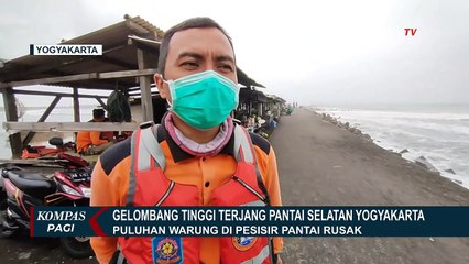 Download Video: Cuaca Ekstrem! Ombak Setinggi 1 Hingga 6 Meter Terjang Warung di Sepanjang Pantai Selatan Yogyakarta