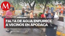 Pobladores de Apodaca obligaron a una pipa a surtirlos de agua